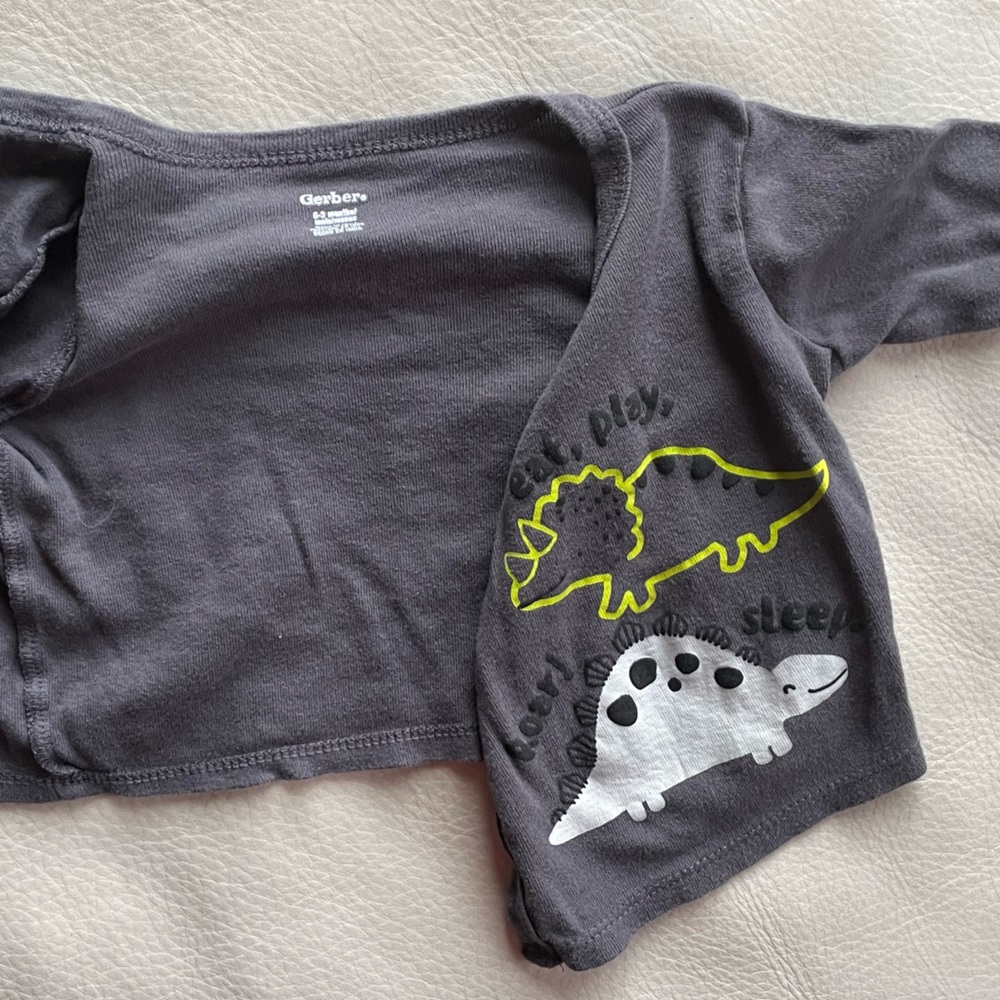 $3 💥Dinosaur Baby Snap-Up Shirt, Eat Play Roar Sleep, Long Sleeve,
